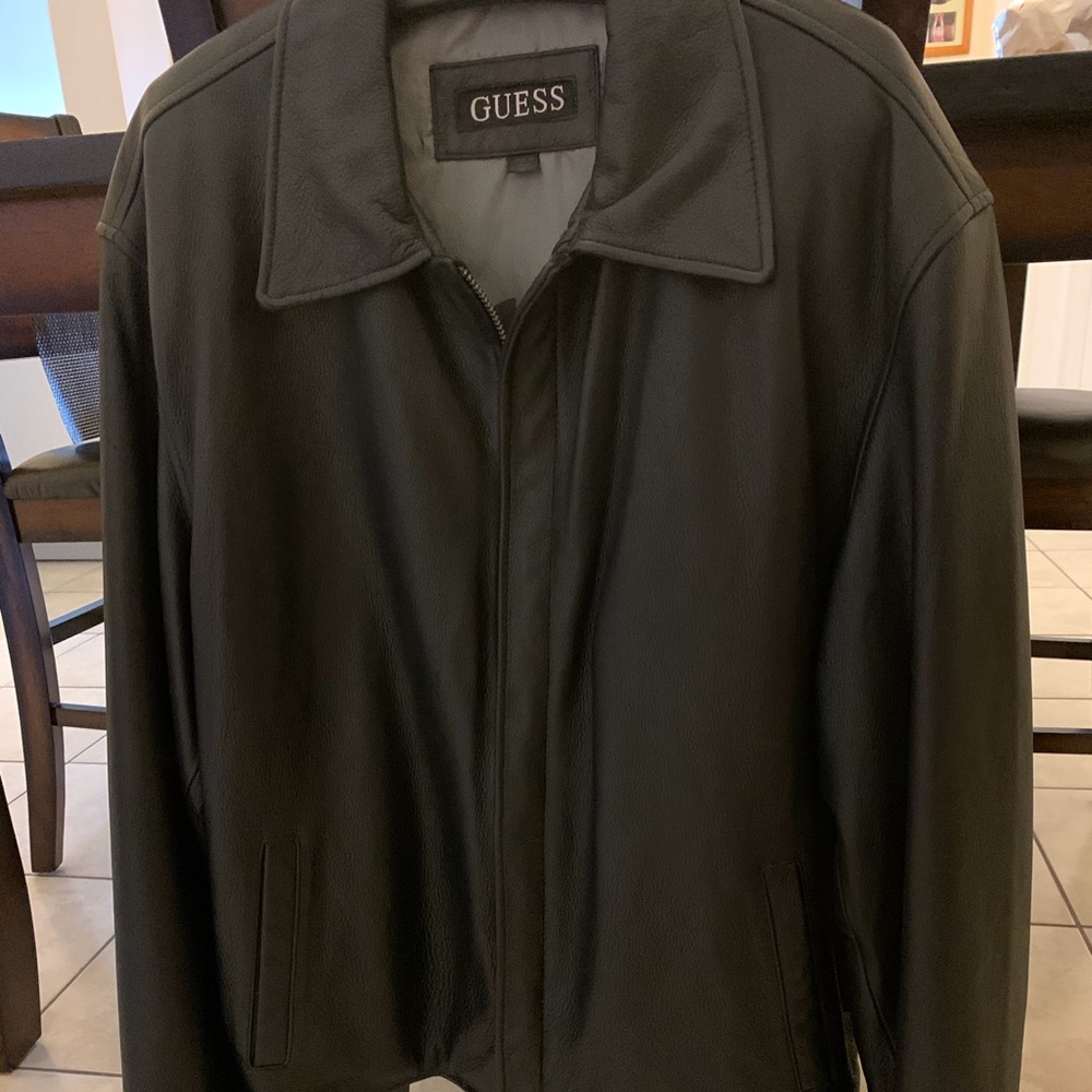 Guess Men’s real leather jacket